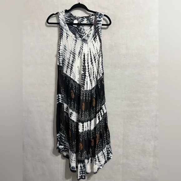 tie-dye umbrella dress casual summer resort wear one size NWT hilow beach dress - Picture 4 of 6